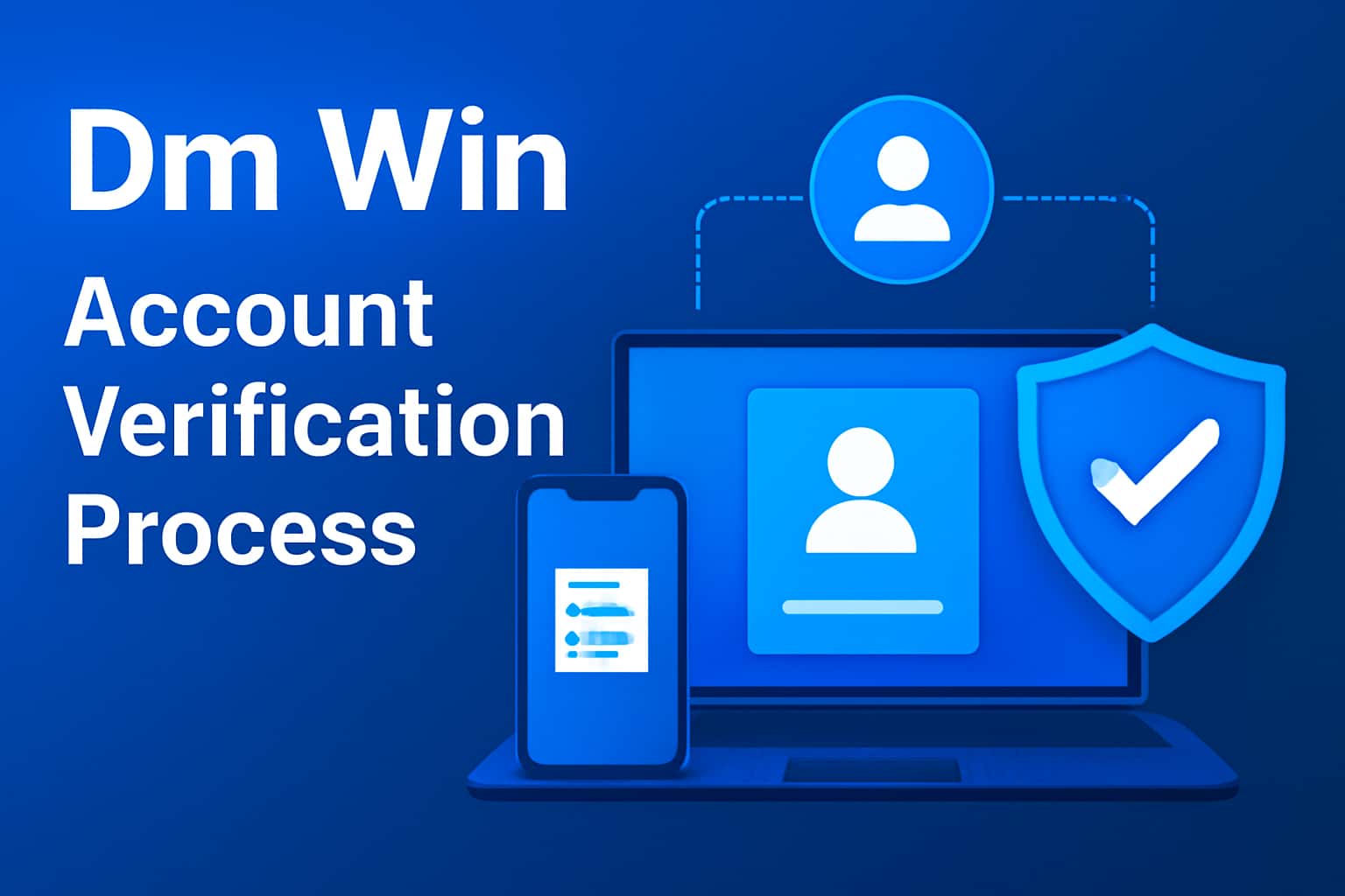 Informational scene depicting the Dm Win Account Verification Process.