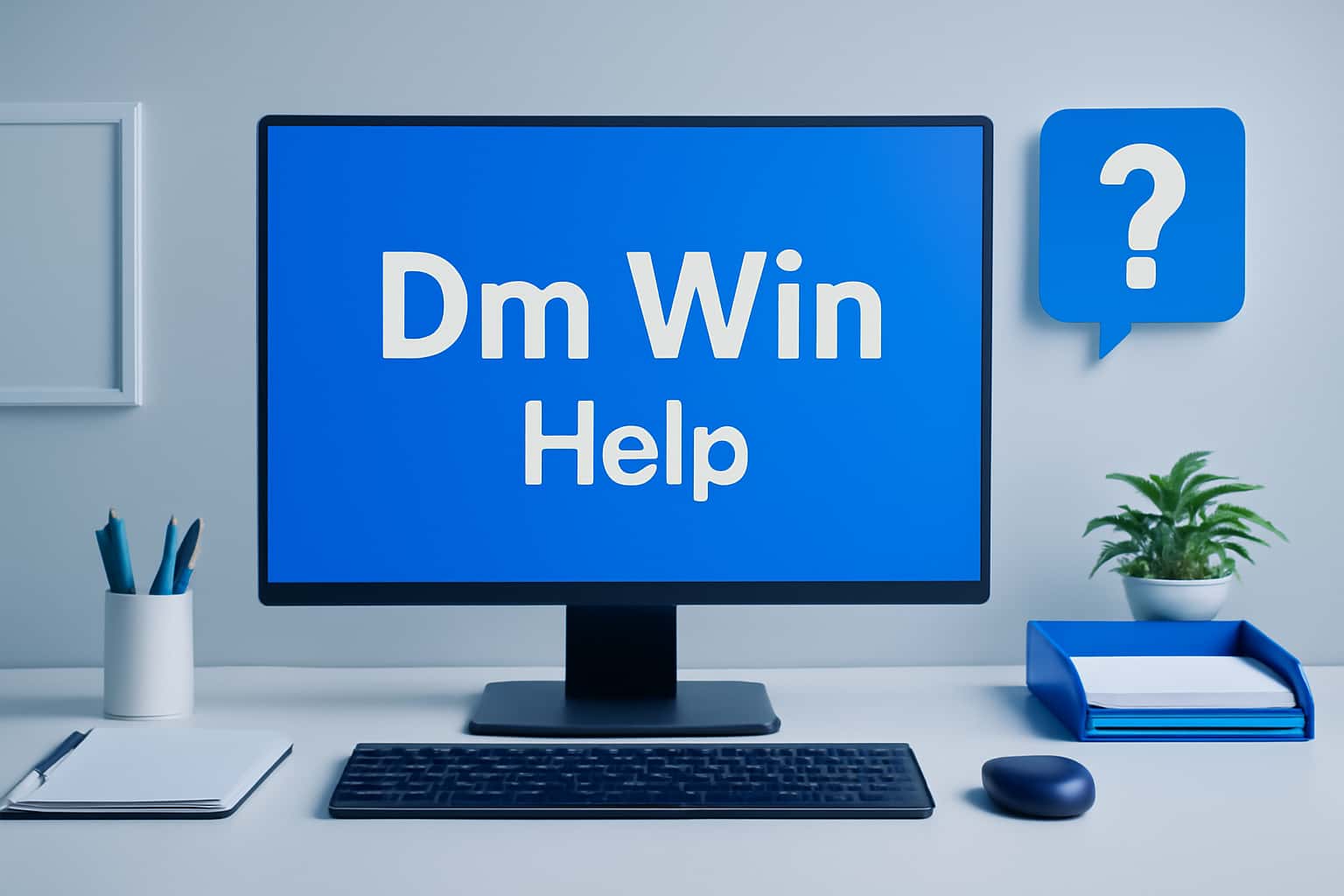 A neutral informational scene representing Dm Win Help with clear text.