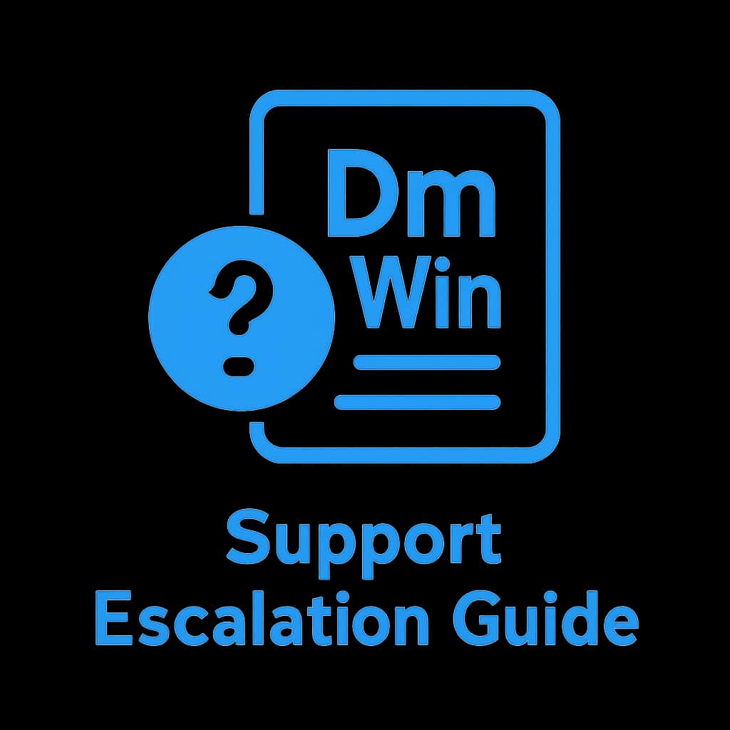 An icon representing Dm Win support resources.