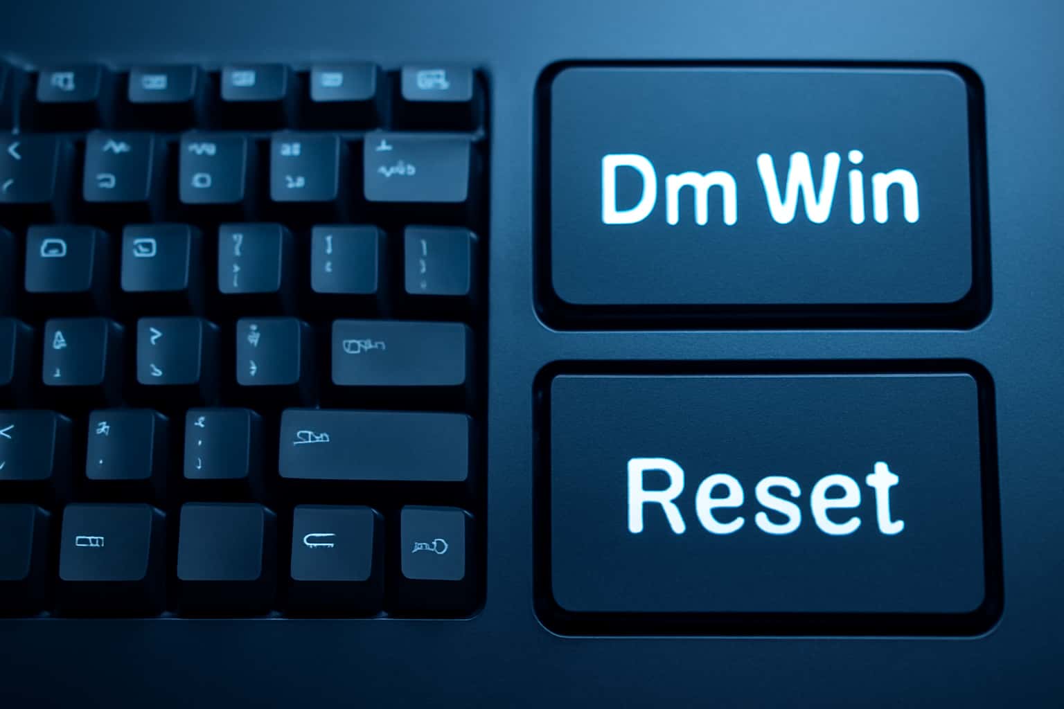 An informative graphic illustrating the Dm Win Reset process.
